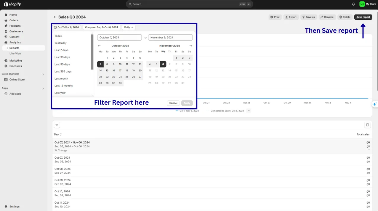 Step 3: Edit the custom report